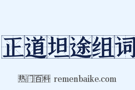 正道坦途组词是什么意思的图片
